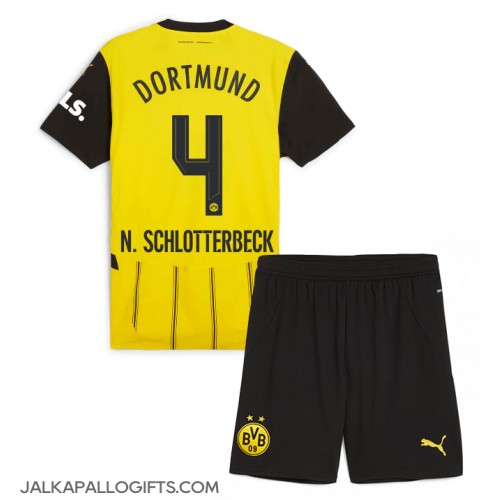 Borussia Dortmund Nico Schlotterbeck #4 Koti Peliasu Lasten 2024-25 Lyhythihainen (+ Lyhyet housut)